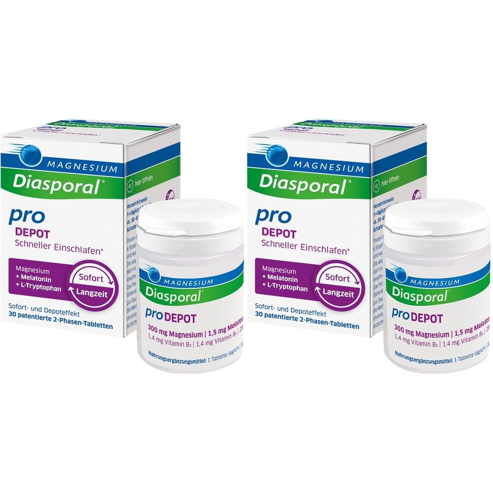 Magnesium Diasporal pro Depot Schneller Einschlaf. 2x 2x30 St Tabletten