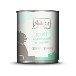 MJAMJAM Leckere Mahlzeit 800g Dose Katzennassfutter Sparpaket 12 x 800 Gramm gute Pute an gedämpftem Kürbis