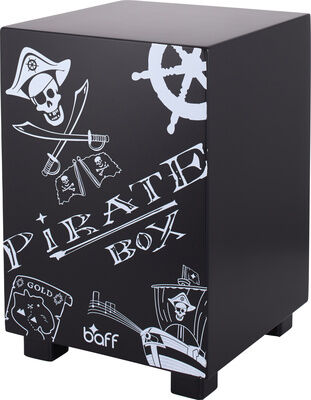 Baff Pirate Box / Cajon schwarz mit weißem Aufdruck