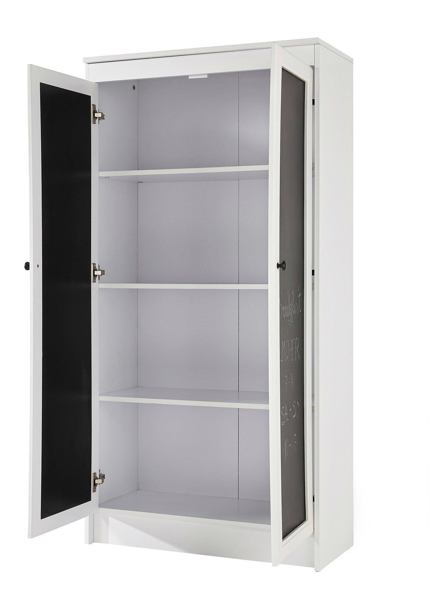 bonprix Schrank mit Kreidefolie, weiß, Gr.154x78,5 cm, Sehr praktisch: Für kurze Notizen sind die Türfronten mit Kreidefolie versehen.