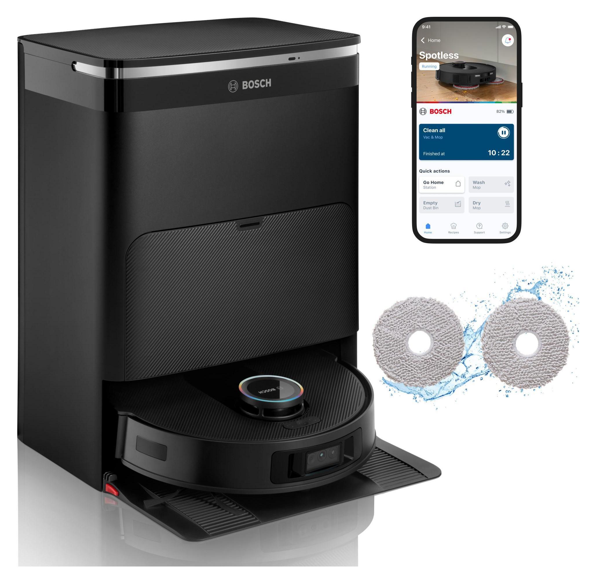 Bosch BCRDW3BX, Beutellos, Schwarz, Rund, Staubbeutel, Ladend, Purification, 75 dB