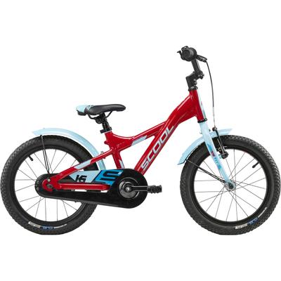 Kinderfahrrad S’COOL "S'COOL XXlite 16-1S - Red/Light Blue" Gr. 25, rot (rot, light blau), Fahrräder, Kinder, 25cm, 16 Zoll (40,64cm), Stützräder montierbar