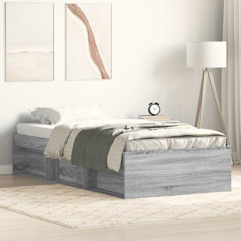 Latitude Run Afriani Bed Grey Sonoma Single (3')