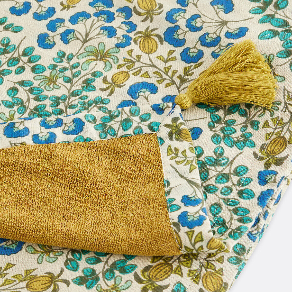 LA REDOUTE INTERIEURS Fouta XL, imprimé floral, doublée en éponge, HANOI