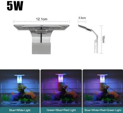Uplift Essentials Super Slim LED Aquarium Light With Clip On Design us Plug x3w cf