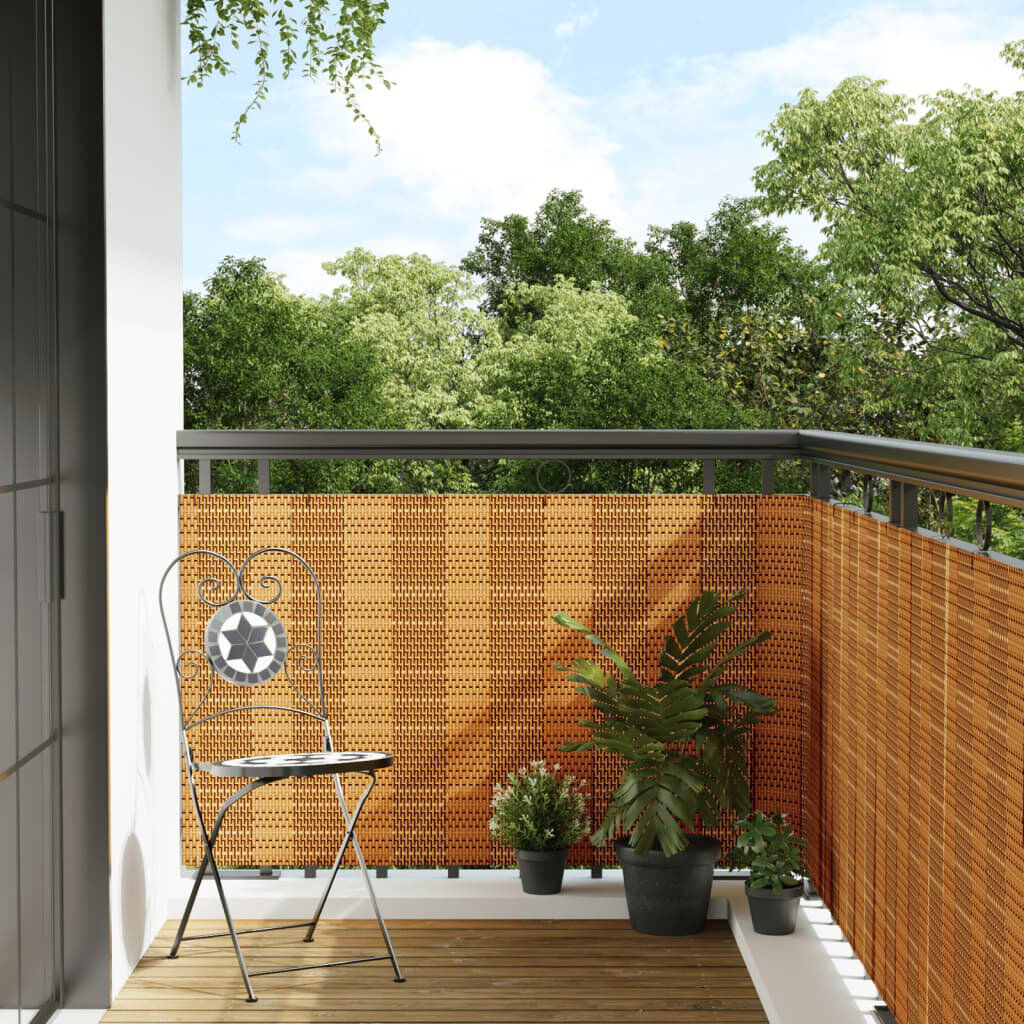 Dakota Fields Catrenia Polyethylene Balcony Privacy Screen Light brown 1000cm W x 80cm D