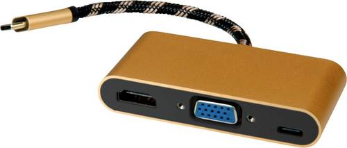 Roline USB-C / HDMI Adapterkabel USB-C Stecker, HDMI-A Buchse 0.10 m Schwarz/Gold 12.03.3155 USB-C-Displaykabel