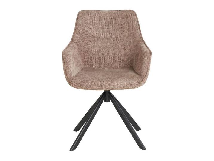 bene living Loungesessel San Carlo - drehbar - hellbraun (1-St), schwarzes Metall-Gestell - bequeme Arm- und Rückenlehne