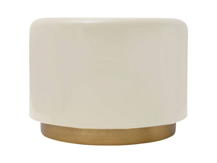 Kayoom Hocker, Goldfarben, Beige, Metall, rund, 43 cm, Wohnzimmer, Sessel, Hocker, Sitzhocker