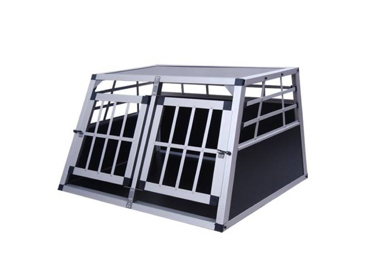 Hundebox Doppelbox Alu S schwarz