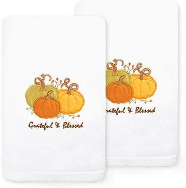 Authentic Hotel and Spa Grateful & Blessed - Embroidered Luxury 100% Turkish Cotton Hand Towels (Set of 2)
