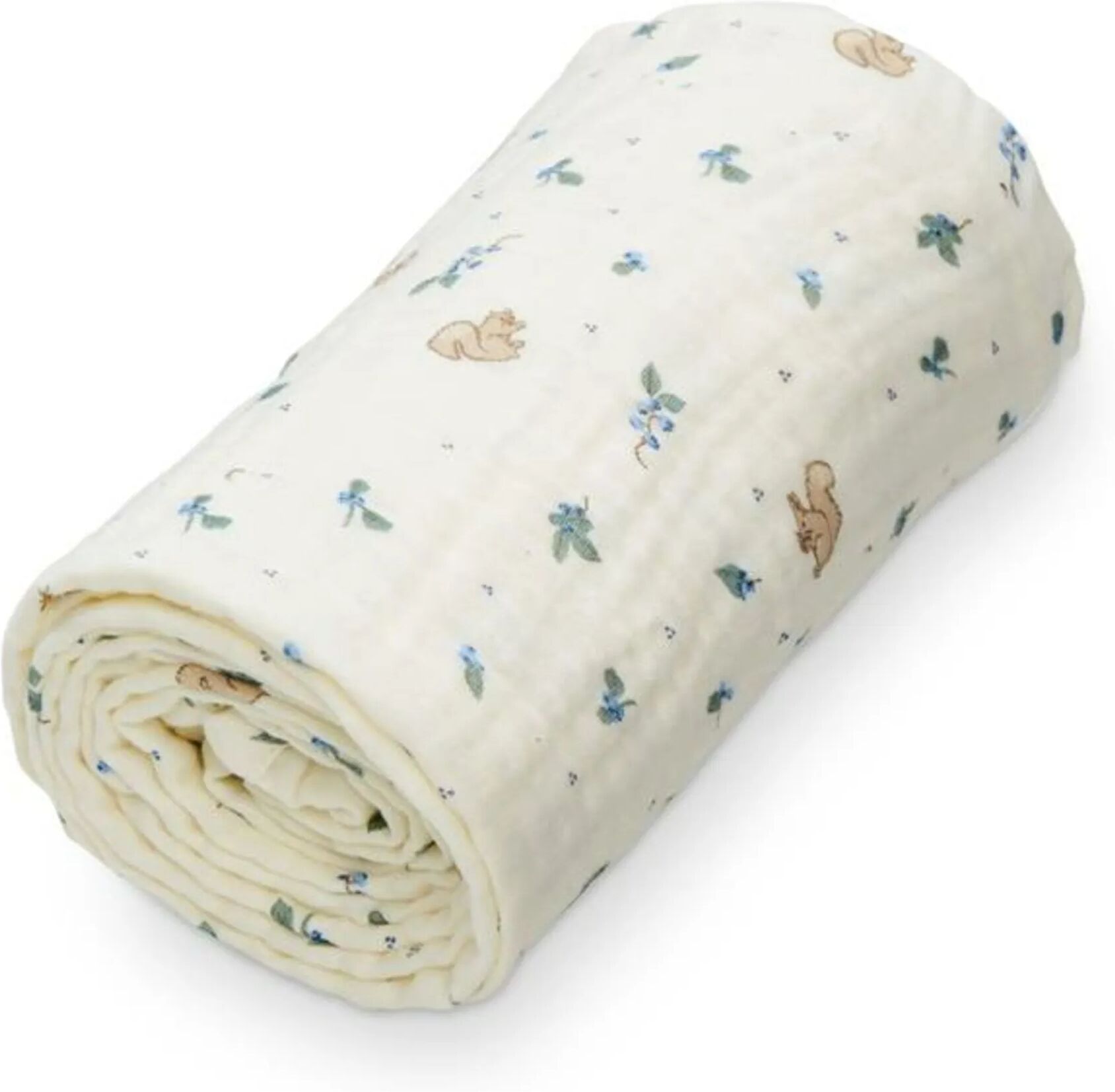 Cam Cam Couverture en mousseline Blueberries Bleu 100x100