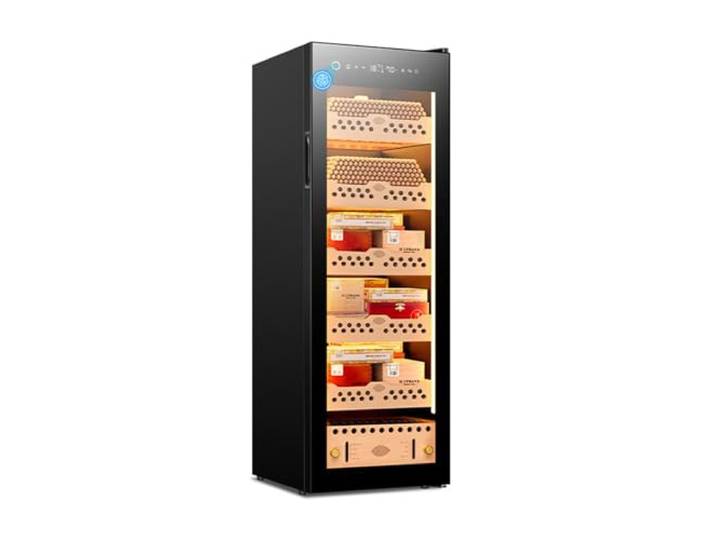 Elektrische Zigarrenhumidor 138L mit Kühlung und Heizung Feuchtigkeitsregelung Leiser elektrischer Humidor für 1000 Zigarren Kasthumidor mit spanischen Zedernholzschubladen für Männer