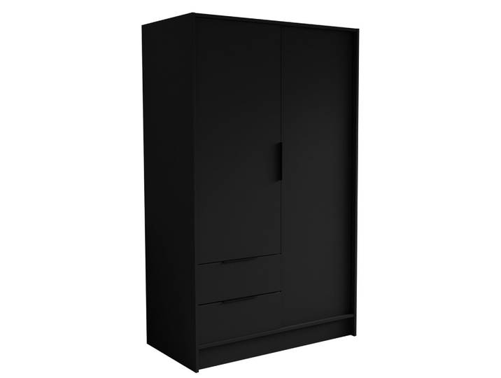 DREHTÜRENSCHRANK CAVA 102/200/51 cm Modern Kleiderschrank 2-türig Schwarz