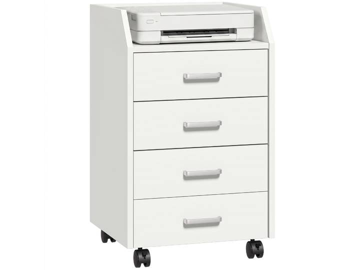 Meuble auxiliaire de bureau Vinsetto avec 4 tiroirs 40X36X65 cm Blanc