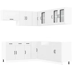 vidaXL 11-tlg. Küchenschrank-Set Lucca Weiß Holzwerkstoff