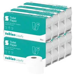 Wepa liquify Kleinrollen 2-lagig weiß Großpaktet 64 Rollen 64 Rollen/Paket x 250 Blatt, wasserlöslich, Großpaket