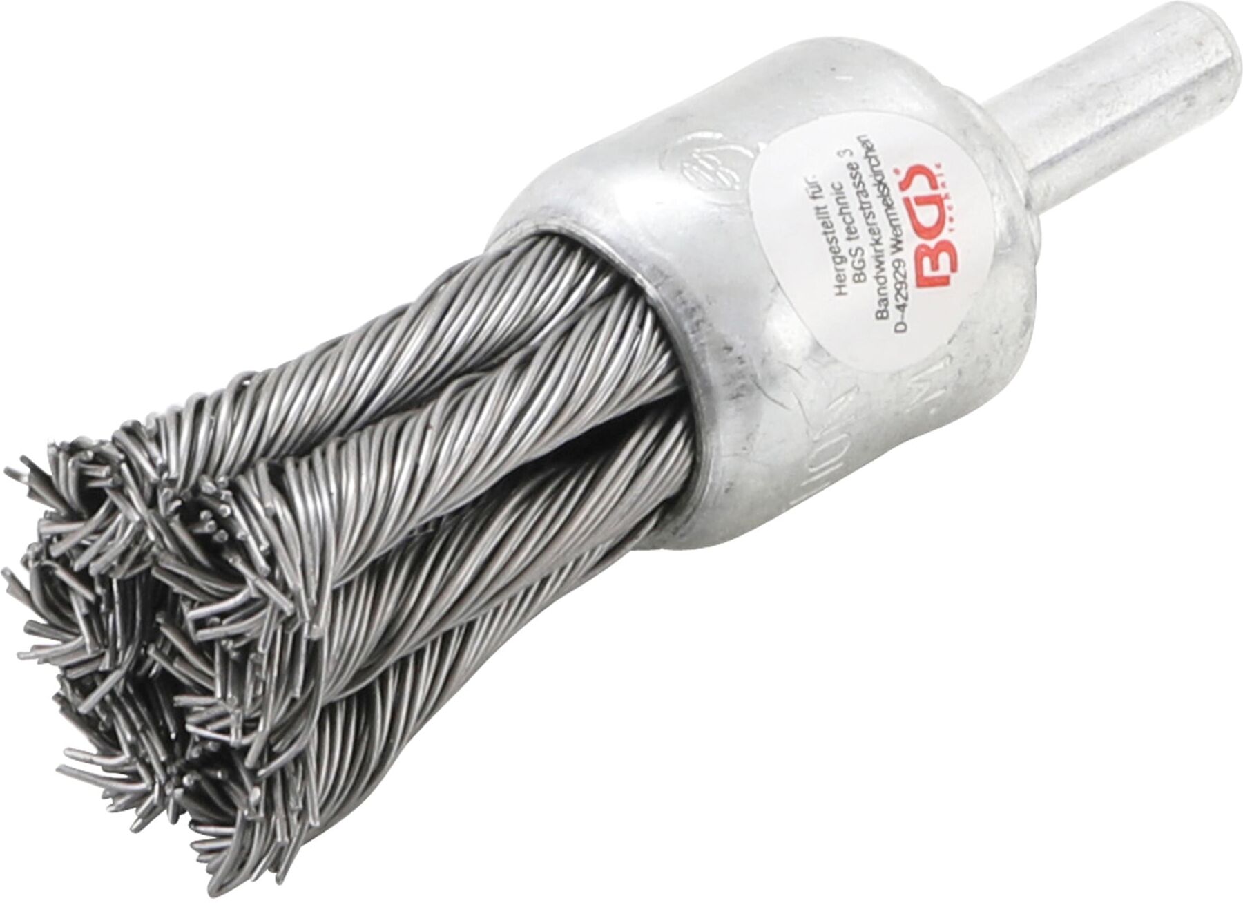 BGS technic Pinsel-Drahtbürste 20 mm aus Stahl mit Drahtborsten und Holzgriff für Reinigungsarbeiten, 8363)