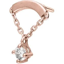 14 Karat Gold Schraubaufsatz mit Außengewinde MOISSANIT + BOGEN + KETTE