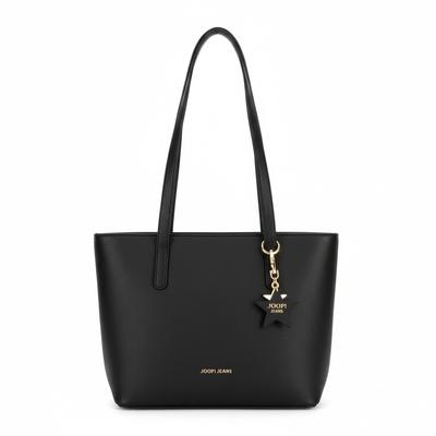 Shopper JOOP JEANS "salve shopper mhz", Damen, Gr. B/H/T: 28cm x 22,5cm x 12cm, schwarz, Polyurethan (PU), Taschen Shopper, Damen Shopper mit Reißverschluss