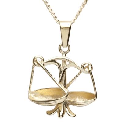 Kette mit Anhänger OSTSEE-SCHMUCK "Ostsee-Schmuck Kette mit Anhänger Tierkreiszeichen Waage" Gr. 42, gold, Halsketten, Damen, 42cm, Gelbgold 333, L: 42