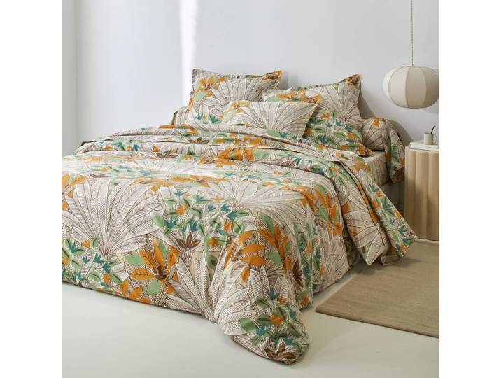 Linge de lit Mada imprimé grandes fleurs - coton 57 fils/cm² - Blancheporte