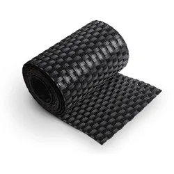 zaun|zu® Sichtschutzstreifen Rattan Einzelstreifen für Doppelstabmatten Schwarz 2,55m