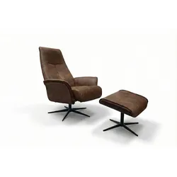 RELAXSESSEL FERREIRA Braun Lederfaserstoff Relaxfunktion