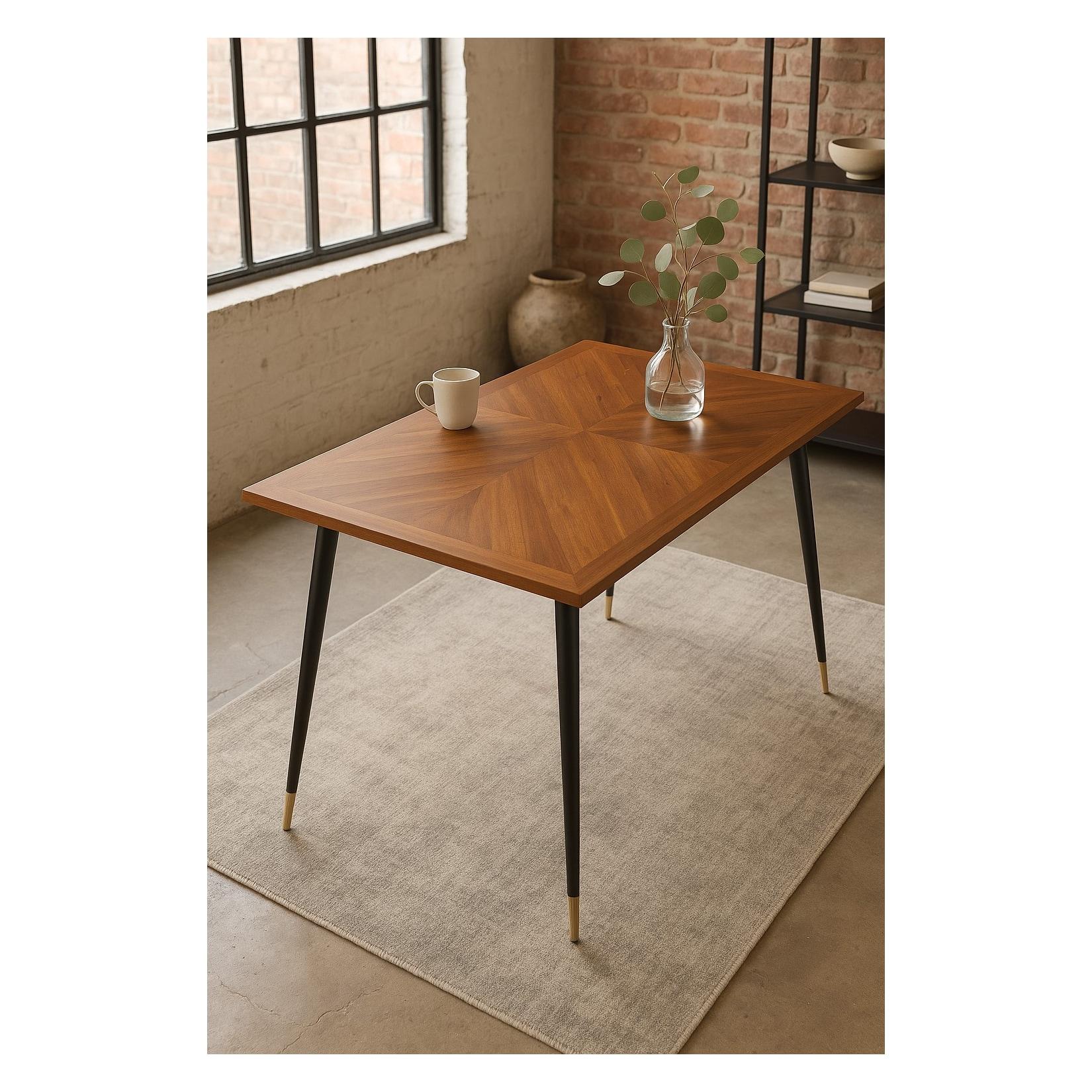 möbel direkt online Esstisch 140x80 cm Intarsien-Optik braun