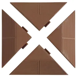 ArtPlast - Set aus 4 Eckkanten für Terrassenfliesen 20x27x4,8 cm in Farbe Braun - COMBI-Kollektion