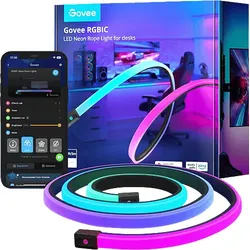 GOVEE RGBIC Neon Lichterkette für Schreibtische 3 m, LED-Lichtleiste RGBIC, Farbe