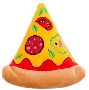Inspire Curations Fast Food Squeaky Plush Dog Toy (Burger, Fries, Pizza, Or Milkshake) For Chewing & Play pizza