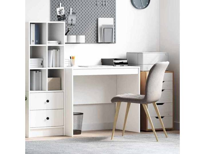 BONNIE®Table Pour Livres/fichiers - Bureau Blanc 90 x 50 x 76 cm - Bois d'ingénierie &FR17293