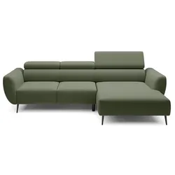 Ecksofa Alisson Stoff Grün Olive