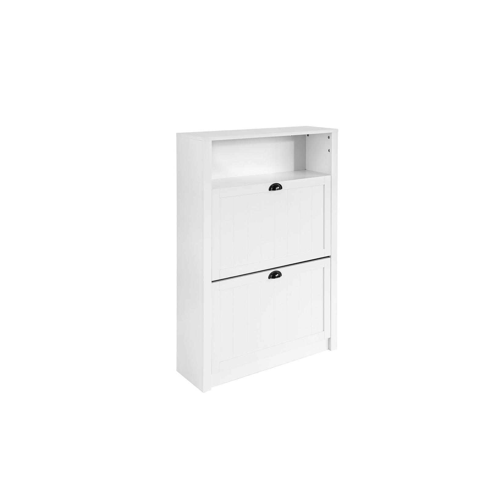 SoBuy Schuhschrank mit 2 Türen Weiß 80x24x110cm Modern