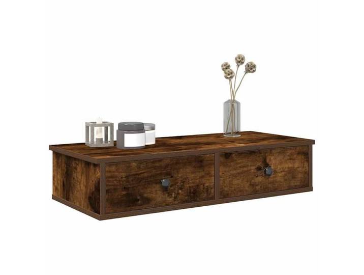 Étagère murale avec tiroirs chêne fumé bois d'ingénierie 859954