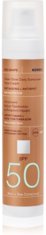 Korres Red Grape Sheer Glow crème solaire pour une peau lumineuse SPF 50 50 ml