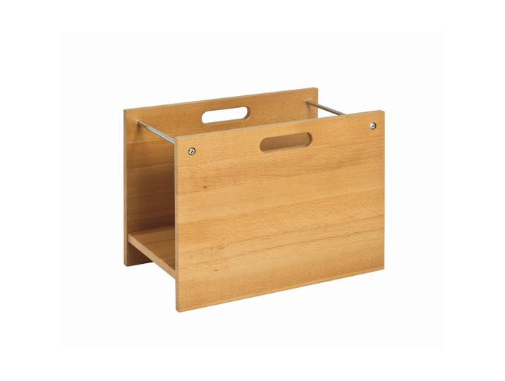 Zeitungsständer, Buchefarben, Holz, Buche, massiv, 40x30x25 cm, Tragegriffe, Wohnzimmer, Kleinmöbel, Zeitungsständer