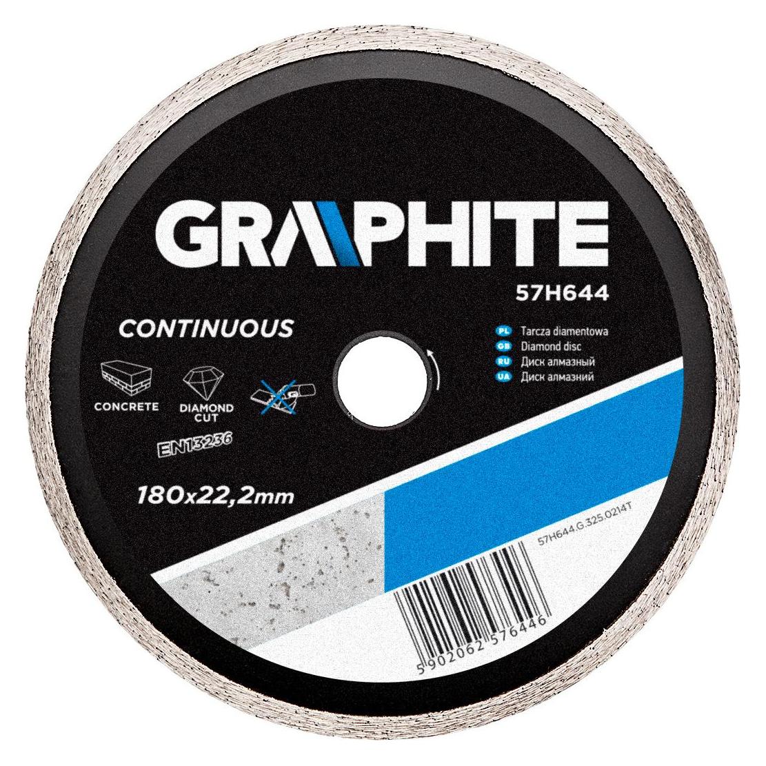 Graphite Graphit-Diamantscheibe 180x22,2 mm - 57H644 (TOP-57H644)
