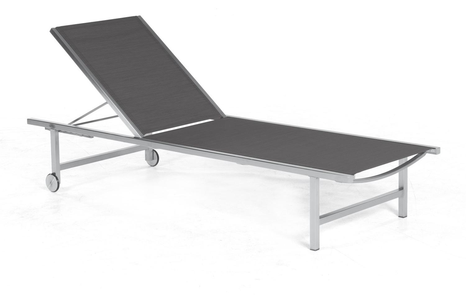 Sonnenpartner Galaxy Sonnenliege Gartenliege Rollliege schwarz Edelstahl/Textilen