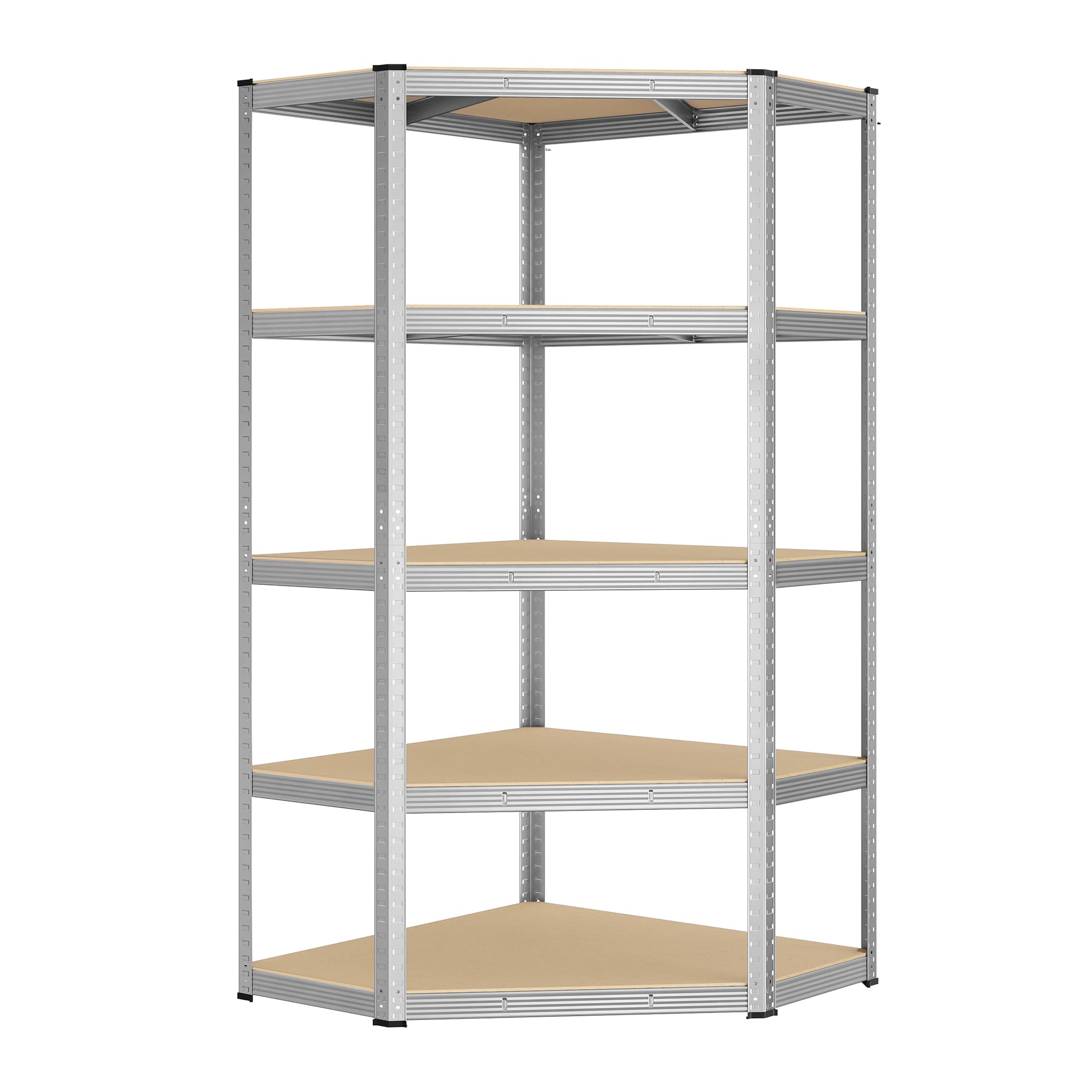 SONGMICS Eckregal bis 875 kg belastbar silbern-naturbeige GLR080E01