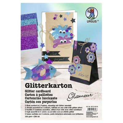 URSUS Spezialpapiere Glitterkarton Glamour, DIN A4