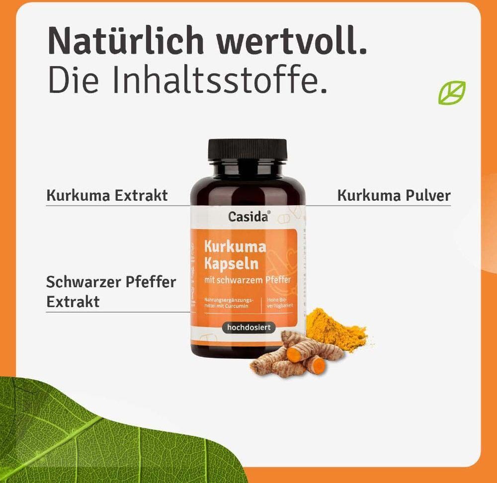 Casida Kurkuma KAPSELN+Pfeffer Curcumin hochdosiert 90 St Kapseln