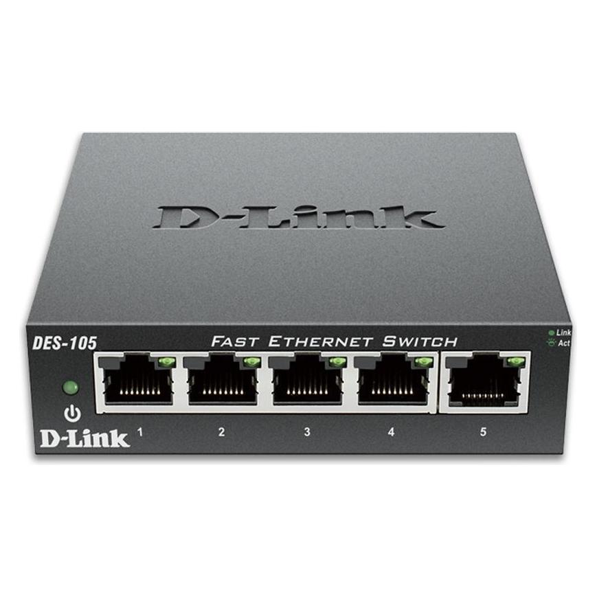 D-Link DES-105/V/E 5-Port Fast Ethernet Unmanaged Desktop Switch (5 Ports) (DES-105/V/E)