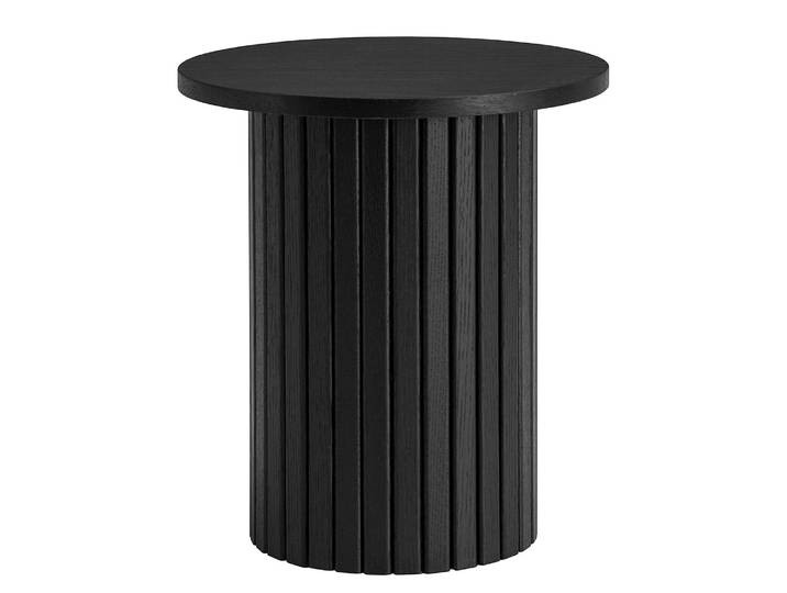Bout de canapé 40 cm Ø 40cm Noir/Chêne noir