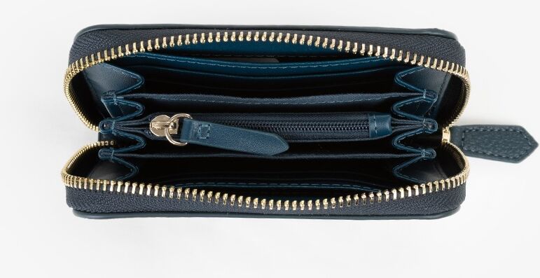 Geldbörse VALENTINO BAGS "ALEXIA", Damen, petrolio, Lederimitat, Kleinlederwaren Geldbörse, Damen Geldbeutel, Portemonnaie mit Logoschriftzug petrolio Einheitsgröße