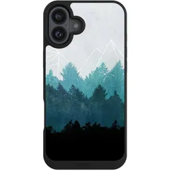 Nivocase Handyhülle für Apple iPhone 16 Plus Hülle NIVOpure Case Schwarz Abstrakt Baum Wald (Apple iPhone 16 Plus), Smartphone Hülle, Schwarz