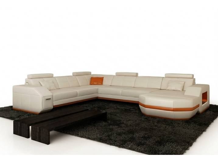 JVmoebel Wohnlandschaft Elegantes Ecksofa aus Leder mit großzügiger Polsterung, Made in Europa
