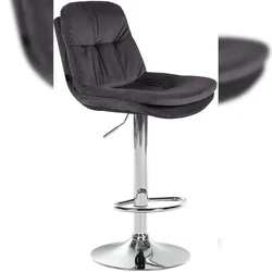 Proregal CHEFGASTRO Barhocker JAVA Samt Chrom HxBxT 94x46x54cm Samt Schwarz Barstuhl