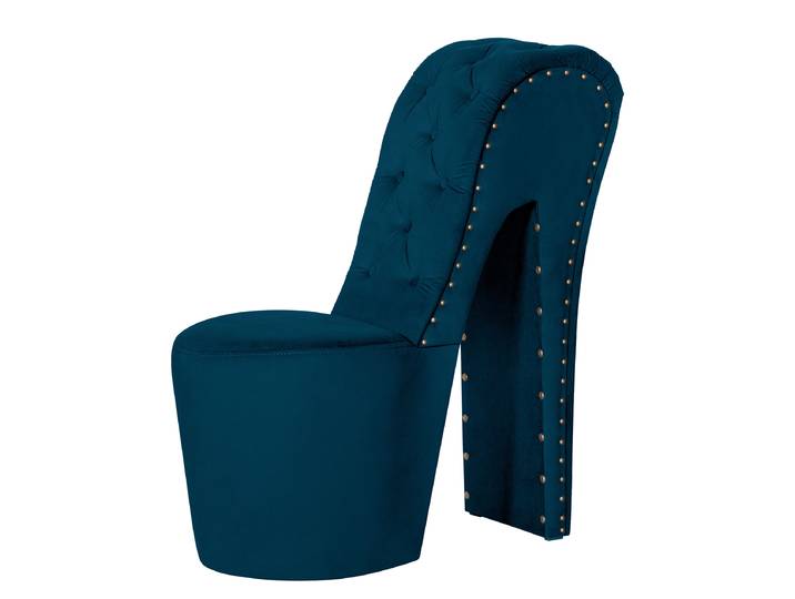 Sessel Blau Samt Tris 44 x 99 x 95cm